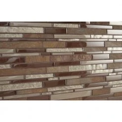 Stone Decor Rustic Slate 12 in. x 14 in. x 8 mm Stone and Glass Random Linear Mosaic Wall Tile (0.95 sq. ft./Each) by Daltile -Daltile Sales Store rustic slate with mixed glass daltile mosaic tile st26lnrndms1p c3 1000