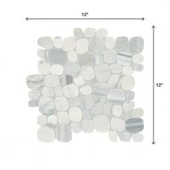 Stone Decor Shadow 12 in. x 12 in. x 10 mm Marble Pebble Mosaic Floor and Wall Tile (0.95 sq. ft./ Each) by Daltile -Daltile Sales Store shadow daltile marble tile st54flpebccms1l 66 1000