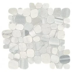 Stone Decor Shadow 12 in. x 12 in. x 10 mm Marble Pebble Mosaic Floor and Wall Tile (0.95 sq. ft./ Each) by Daltile -Daltile Sales Store shadow daltile marble tile st54flpebccms1l 77 1000