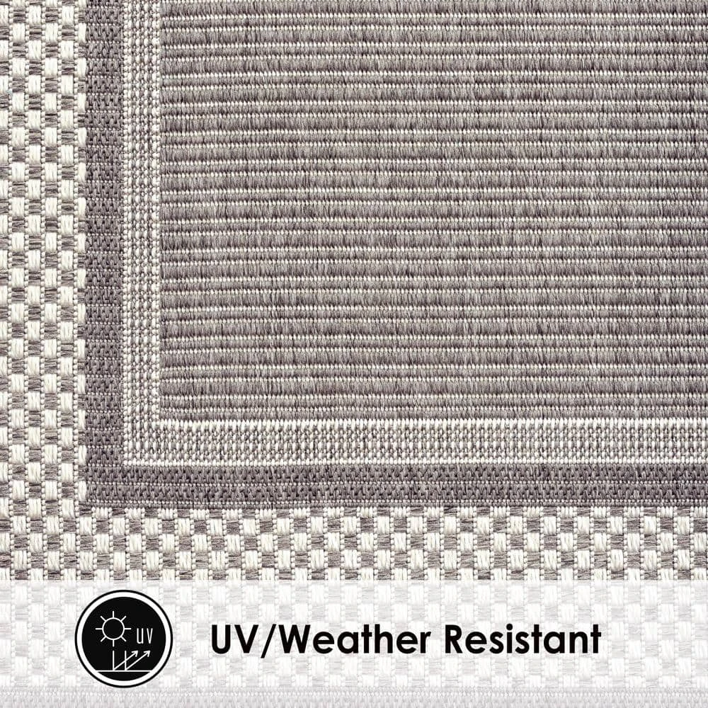 Tripoli Julie Grey/Ivory 5 ft. x 7 ft. Border Indoor/Outdoor Area Rug by Home Dynamix 5 Tripoli Julie Grey/Ivory 5 ft. x 7 ft. Border Indoor/Outdoor Area Rug by Home Dynamix - Image 3