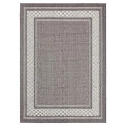 Tripoli Julie Grey/Ivory 5 ft. x 7 ft. Border Indoor/Outdoor Area Rug by Home Dynamix
