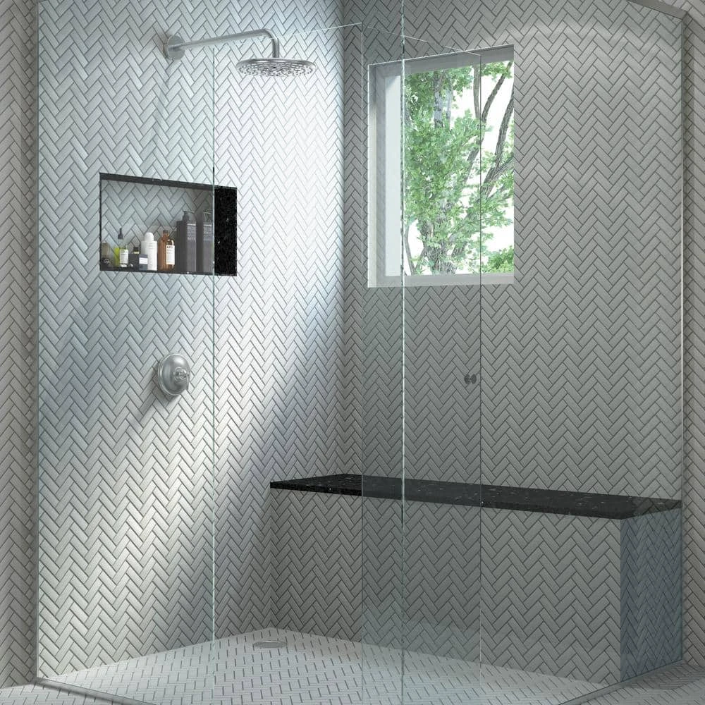 Restore Matte Stone Gray Herringbone 9 in. x 12 in. x 6.35 mm Glazed Ceramic Mosaic Tile (0.6 sq. ft./Each) by Daltile 4 Restore Matte Stone Gray Herringbone 9 in. x 12 in. x 6.35 mm Glazed Ceramic Mosaic Tile (0.6 sq. ft./Each) by Daltile - Image 2