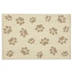 Comfy Pooch Tan/Brown Paw 23.6 in. x 35.4 in. Machine Washable Kitchen Mat by Home Dynamix