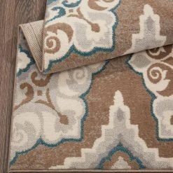 Tremont Salem Taupe/Blue 2 ft. x 7 ft. Medallion Runner Area Rug by Home Dynamix -Daltile Sales Store taupe blue home dynamix area rugs 4 hd5145 289 44 1000