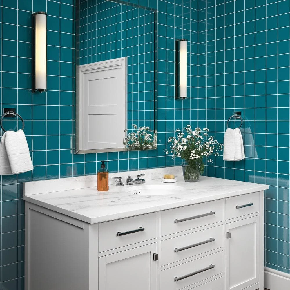 Restore Teal 4-1/4 in. x 4-1/4 in. Glazed Ceramic Wall Tile (12.5 sq. ft / Case) by Daltile 4 Restore Teal 4-1/4 in. x 4-1/4 in. Glazed Ceramic Wall Tile (12.5 sq. ft / Case) by Daltile - Image 2