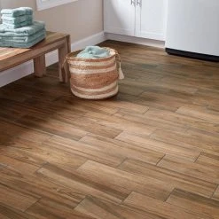 Baker Wood 6 in. x 24 in. Walnut Glazed Porcelain Floor and Wall Tile (14.55 sq. ft./Case) by Daltile -Daltile Sales Store walnut daltile porcelain tile bk10624hd1pr 40 1000