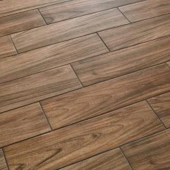 Baker Wood 6 in. x 24 in. Walnut Glazed Porcelain Floor and Wall Tile (14.55 sq. ft./Case) by Daltile -Daltile Sales Store walnut daltile porcelain tile bk10624hd1pr 77 1000