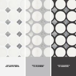 Premier Accents White and Gray Coin 11 in. x 12 in. x 8 mm Stone Mosaic Floor and Wall Tile (0.92 sq. ft./Each) by Daltile -Daltile Sales Store white and gray daltile marble tile pa83coinccms1l 1d 1000