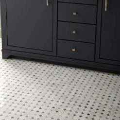 Premier Accents White and Gray Coin 11 in. x 12 in. x 8 mm Stone Mosaic Floor and Wall Tile (0.92 sq. ft./Each) by Daltile -Daltile Sales Store white and gray daltile marble tile pa83coinccms1l 1f 1000