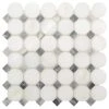 Premier Accents White and Gray Coin 11 in. x 12 in. x 8 mm Stone Mosaic Floor and Wall Tile (0.92 sq. ft./Each) by Daltile -Daltile Sales Store white and gray daltile marble tile pa83coinccms1l 64 1000