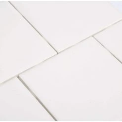 Semi-Gloss White 4-1/4 in. x 4-1/4 in. Ceramic Wall Tile (12.5 sq. ft. / case) by Daltile -Daltile Sales Store white daltile ceramic tile 0100441p4 4f 1000