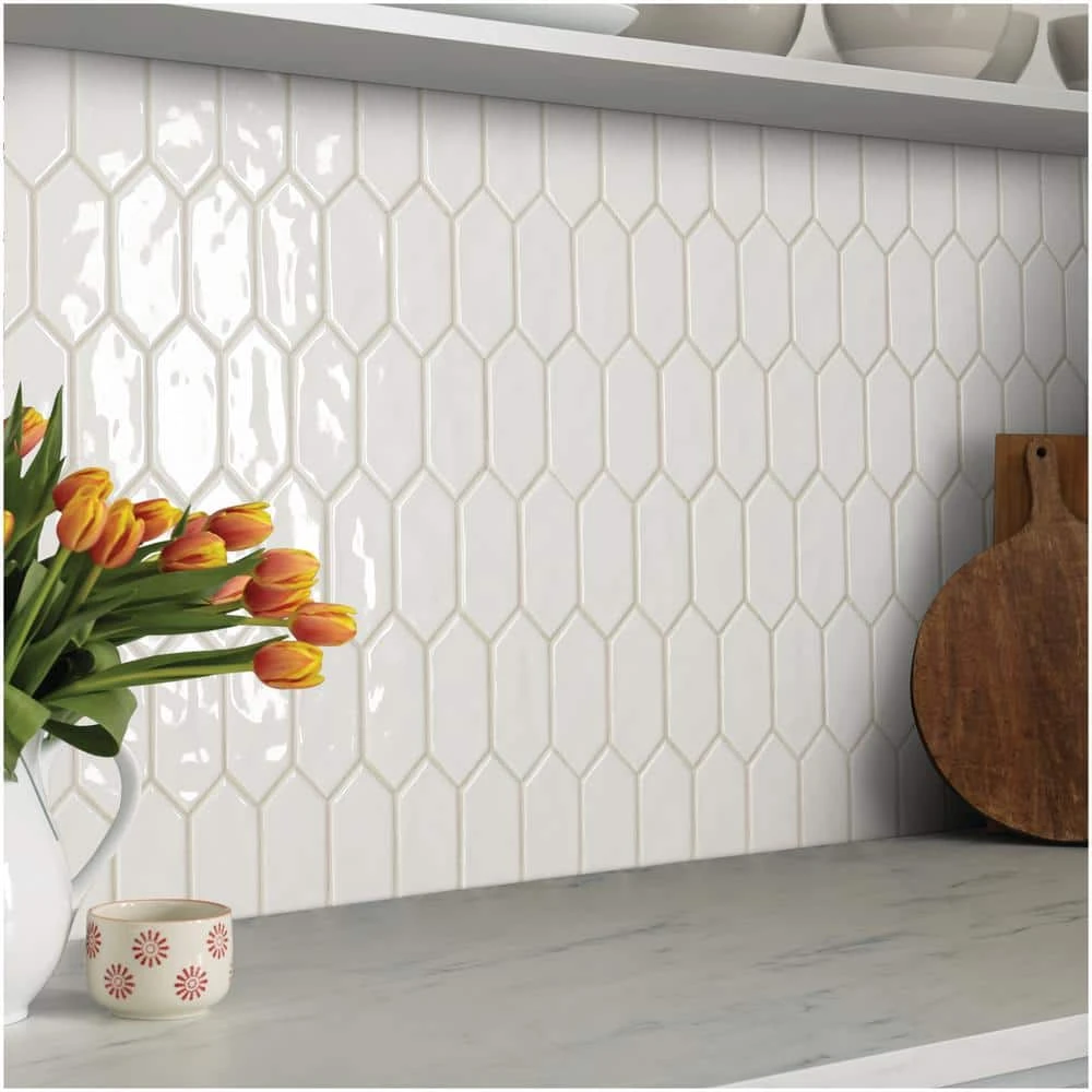 LuxeCraft White 11 in. x 12 in. Glazed Ceramic Picket Mosaic Tile (8.76 sq. ft./Case) by Daltile 5 LuxeCraft White 11 in. x 12 in. Glazed Ceramic Picket Mosaic Tile (8.76 sq. ft./Case) by Daltile - Image 3