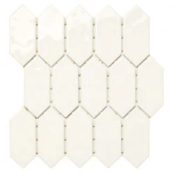 LuxeCraft 11 in. x 12 in. x 6.35 mm White Ceramic Picket Mosaic Wall Tile (0.73 sq. ft./Each) by Daltile