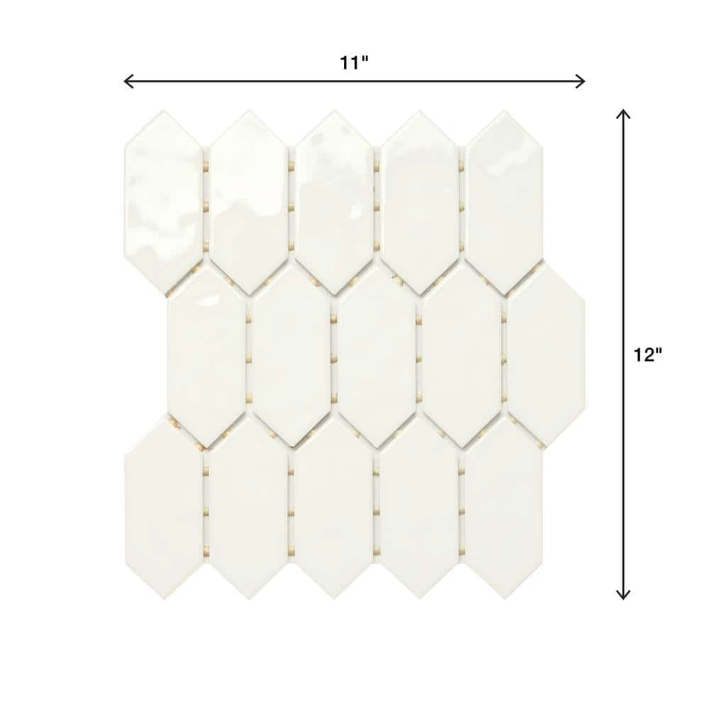 LuxeCraft White 11 in. x 12 in. Glazed Ceramic Picket Mosaic Tile (8.76 sq. ft./Case) by Daltile 8 LuxeCraft White 11 in. x 12 in. Glazed Ceramic Picket Mosaic Tile (8.76 sq. ft./Case) by Daltile - Image 6