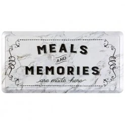 Cat Cora Grey 19.6 in. x 39 in. Printed "Meals & Memories" Anti Fatigue Kitchen Mat by Home Dynamix