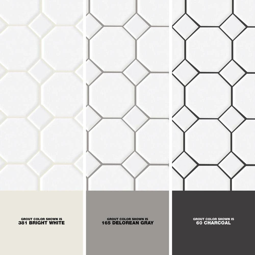 Matte White Octagon Dot 12 in. x 12 in. x 6 mm Ceramic Mosaic Floor and Wall Tile (1 sq. ft./Each) by Daltile 7 Matte White Octagon Dot 12 in. x 12 in. x 6 mm Ceramic Mosaic Floor and Wall Tile (1 sq. ft./Each) by Daltile - Image 5
