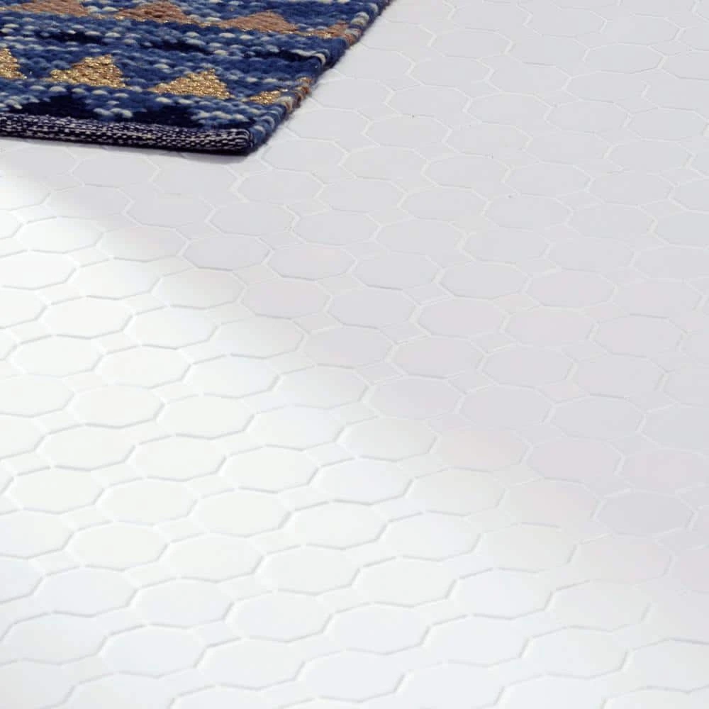 Matte White Octagon Dot 12 in. x 12 in. x 6 mm Ceramic Mosaic Floor and Wall Tile (1 sq. ft./Each) by Daltile 10 Matte White Octagon Dot 12 in. x 12 in. x 6 mm Ceramic Mosaic Floor and Wall Tile (1 sq. ft./Each) by Daltile - Image 8