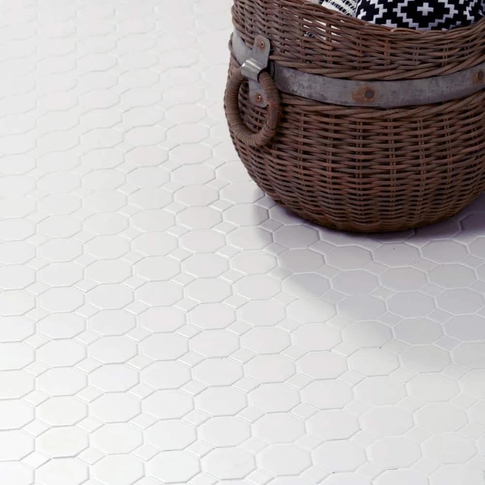 Matte White Octagon Dot 12 in. x 12 in. x 6 mm Ceramic Mosaic Floor and Wall Tile (1 sq. ft./Each) by Daltile 12 Matte White Octagon Dot 12 in. x 12 in. x 6 mm Ceramic Mosaic Floor and Wall Tile (1 sq. ft./Each) by Daltile - Image 10