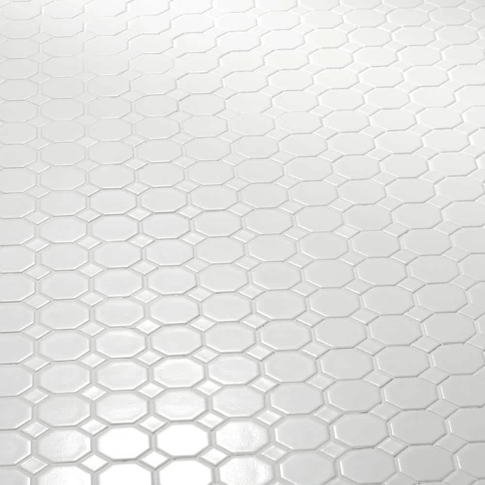 Matte White Octagon Dot 12 in. x 12 in. x 6 mm Ceramic Mosaic Floor and Wall Tile (1 sq. ft./Each) by Daltile 9 Matte White Octagon Dot 12 in. x 12 in. x 6 mm Ceramic Mosaic Floor and Wall Tile (1 sq. ft./Each) by Daltile - Image 7