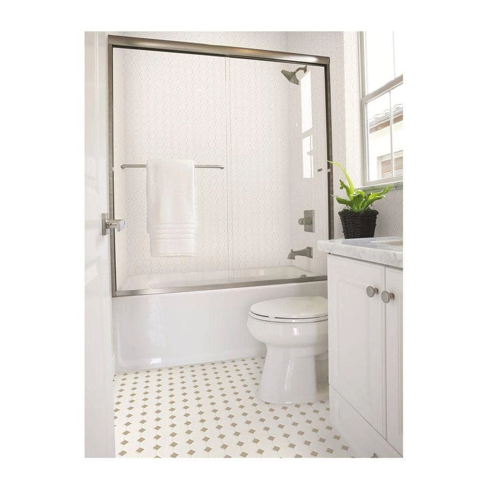 Matte White Octagon Dot 12 in. x 12 in. x 6 mm Ceramic Mosaic Floor and Wall Tile (1 sq. ft./Each) by Daltile 4 Matte White Octagon Dot 12 in. x 12 in. x 6 mm Ceramic Mosaic Floor and Wall Tile (1 sq. ft./Each) by Daltile - Image 2